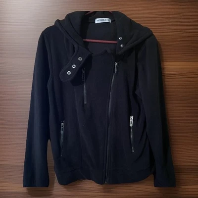 Chaqueta con capucha y cremallera Doublju para mujer talla XL color negro Foto 1 de 4