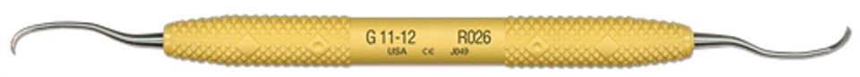 PDT R026 Increíble Cureta Dental Gracia 11/12 Doble Extremo Mango Amarillo Foto 1 de 1