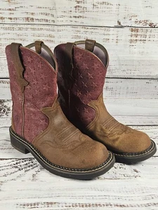 Ariat Fatbaby Pink Stars Heritage Trio Western Cowboy Boots Size Women’s 6.5 B - Picture 1 of 8