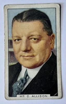 Gallaher Cigarette Card - Sporting Personalities, 1935 - George Allison - Image 1 of 2