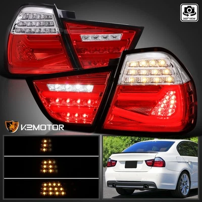 Fits 2009-2011 BMW E90 3-Series 4Dr Sedan Red LED Tail Lights Sequential Signal Foto 1 de 4