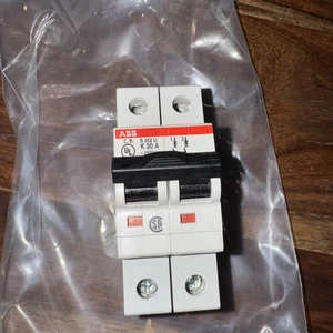 ABB S202U-K20 Circuit Breaker 2P 20A S202U-K20A, Used, LO1 - Picture 1 of 4