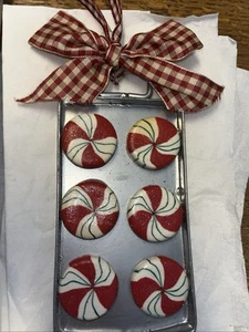 NEW Peppermint Candy on Metal Cookie Tray/Baking Sheet Red/Green/White, w/Tag - Picture 1 of 3