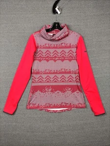 Nike Pro Dri-FIT Womens Medium Thermal Shirt Pink Pattern Long Sleeve Pullover - Picture 1 of 9