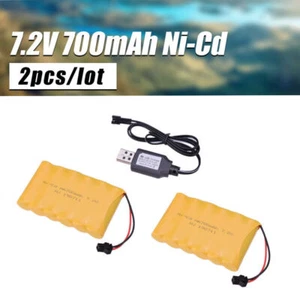 2x 7,2V 700mAh Ni-Cd AA Paquete de baterías recargables para coche de control remoto - Imagen 1 de 10