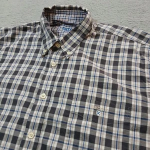 Barbour Shirt Mens Large Gray Blue Plaid Long Sleeve Button Down Casual - Picture 1 of 21