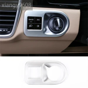 For Porsche Cayenne 2018-2023 Interior Headlight Switch Button Cover ABS Silver - Picture 1 of 11
