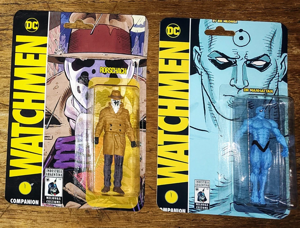 Dr Manhattan & Roschach Watchmen Carded Custom Fan Art Tribute Figure DC Heroes - Image 1 of 3