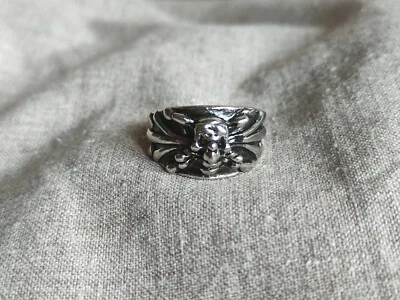 Anillo Calavera Níquel Plata Elegante Hecho a Mano Motociclista Joyería Talla 9.5 (4) Foto 1 de 4