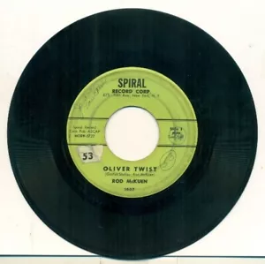 VINTAGE RECORD-45 rpm-ROD McKUEN-OLIVER TWIST-CELEBRITY TWIST - Imagen 1 de 2