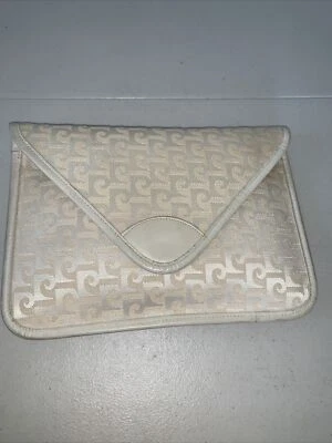 Bolso sin asas Pierre Cardin sobre vintage años 70 80, estuche para documentos monograma crema Foto 1 de 4