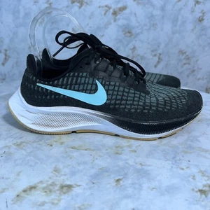 Nike Air Zoom Pegasus 37 Womens Size 7 Running Shoes Black Blue Athletic Sneaker - Picture 1 of 16