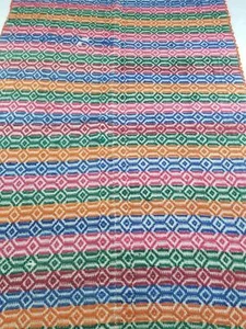 Vintage Traditional Guatemalan Woven Multicolor Bedspread 75x53 inches - Picture 1 of 12