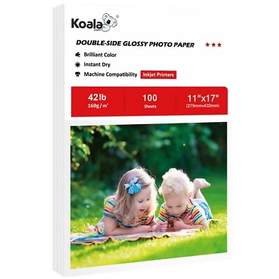 Koala Double Sided Glossy Photo Paper 11x17 42 lb 100 Sheets Inkjet Brochures - Image 1 of 4