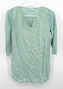 J Jill Pure Jill Linen Tunic Top S Green Boho - Picture 1 of 5