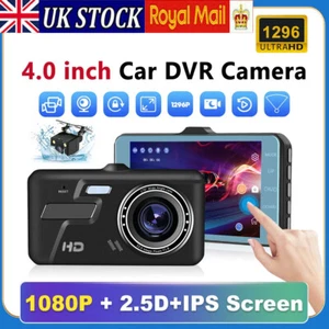 4" Dash Cam Pro Car Camera Recorder Dual Front and Rear HD 1080P Night Vision UK - Picture 1 of 12