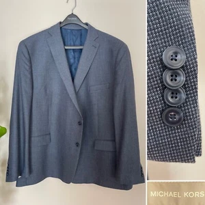 Michael Kors Herren Zwei Knopf Blazer Seide Wollmischung Sport Mantel Jacke Größe 58 L - Bild 1 von 9