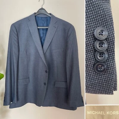 Michael Kors Mens Two Button Blazer Silk Wool Blend Sport Coat Jacket Size 58L - Image 1 of 4