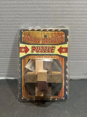 Brain Teasers Wood Puzzle Mind Test Challenge Game Fun or Gift - Image 1 of 3