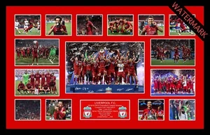 LIVERPOOL 2018/19 CHAMPIONS LEAGUE LIMITED EDITION SIGNED & FRAMED MEMORABILIA - Picture 1 of 5
