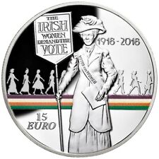 Silbermünze Frauenwahlrecht 100 Jahre 2018 - Irland - im Etui - 28,28 gr PP