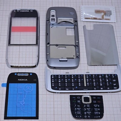 Original Nokia E75 Full  Cover parts MIX Black+keypad cyrillic NEW EOL ITEM - Image 1 of 2