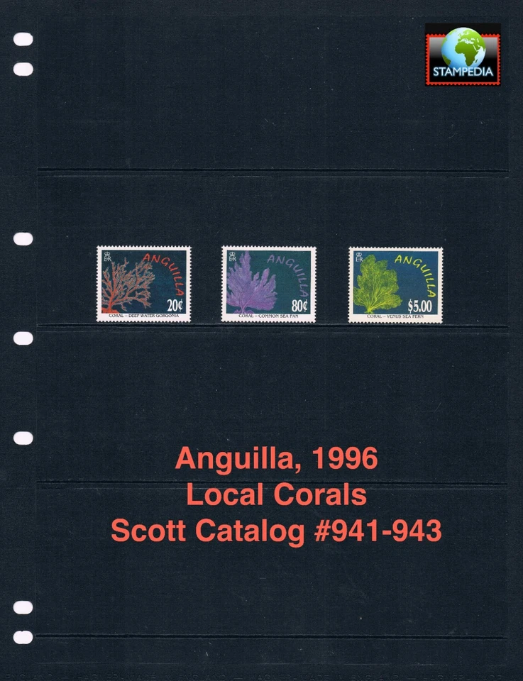$14.25 Scott Value - 1996 ANGUILLA Corals Caribbean Sea Reefs CV MNH NH UMM - Image 1 of 4