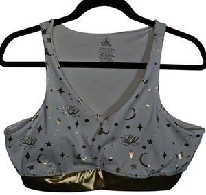 Disney Aladdin Jasmine Active Wear Top BH Creme & Gold Damen Größe LG Neu ohne Etikett - Bild 1 von 4
