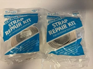 Colorite Strap Repair Kit Outdoor Furniture White Vinyl 10" x 1.875" Set of 2 - Picture 1 of 9