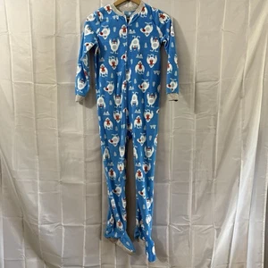 Carters Kid Boys 12 1-Piece Cozy Fleece Footie Long Sleeve PJs Abominable Blue - Picture 1 of 4