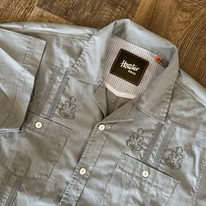 Howler Brothers Guayabera Hemd Herren Medium Knopfleiste Western belüftet bestickt - Bild 1 von 8