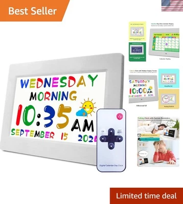 Digital Teaching Clock Talking Time, 24 Alarms Custom Reminders, Checklist to... - Image 1 of 4