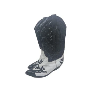 Guess By Georges Marciano Vintage Women's Boots Size 10 Black White Flames - Picture 1 of 10