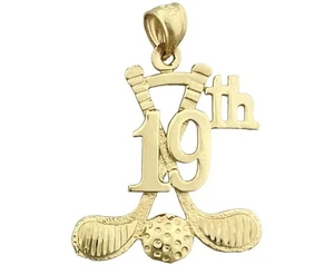14K Gold 19. Loch Golf Anhänger - Bild 1 von 6