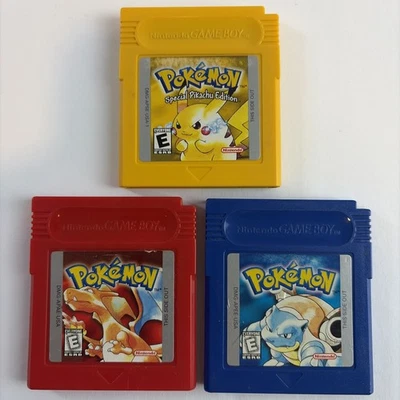 Gameboy Pokemon Red Yellow Blue Authentic With New Battery Tested Working Saves - Image 1 of 4