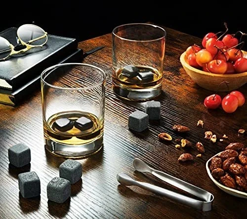 Chill Rocks Set of 9 Whiskey Stones by Quiseen Use for Chilling Drinks Beverages