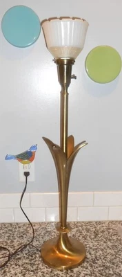 Vintage Hollywood Regency MCM Brass Torchiere Lamp 34" Rembrandt Too Cool! - Image 1 of 4