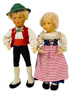 2 BAITZ 9” “WHISTLERS” MASK FACE DOLLS, MADE IN AUSTRIA - Bild 1 von 7