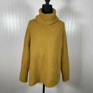 Madewell long sleeve turtleneck sweater Medium Mustard Wool Business Casual - Picture 1 of 8
