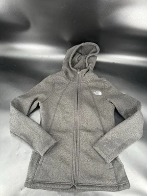 Sudadera con Capucha The North Face Mujer Pequeña Gris Cremallera Completa Ajuste Estándar Logo Bordado Foto 1 de 4