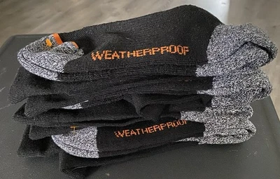 NWOT 4 Pairs Men's 9-11 Weatherproof Wool Blend Outdoor Crew Socks Black CHJ-533 - Image 1 of 4