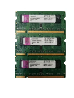 3GB (1GB X 3 ) Kingston PC2-6400S - 666 - 12 - B2 Dual Memory RAM - Image 1 of 2