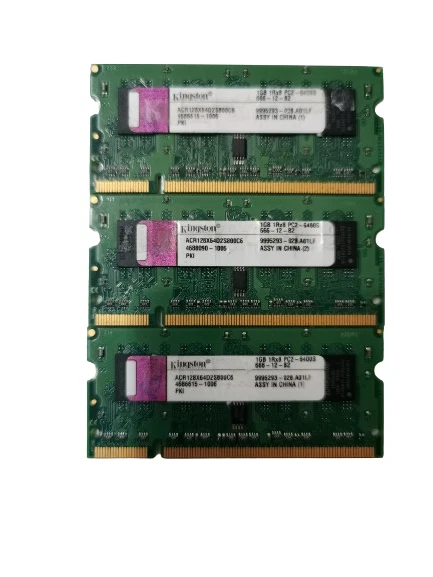 3GB (1GB X 3 ) Kingston PC2-6400S - 666 - 12 - B2 Dual Memory RAM - Image 1 of 2