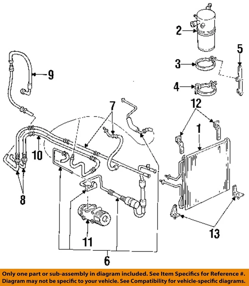 Ford OEM 86-93 Aerostar конденсатор, компрессор линии дегидратор F39Z19C836B - Изображение 1 из 1