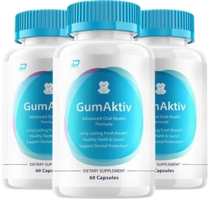 (3 Pack) GumAktiv Dental Support Capsules - Gum Aktiv Pills Natural Tooth & Gum - Picture 1 of 3