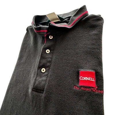 Camisa polo Cornell University The Hotel School para hombre talla XL negra manga corta Foto 1 de 4