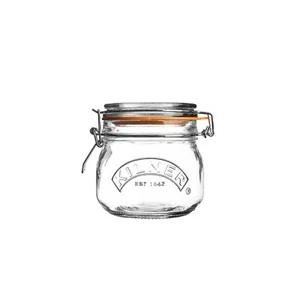 Round Kilner Cliptop jar 0.5 litre Jam Jar food Storage Canisters Tray Of 4 - Picture 1 of 1