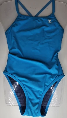 Traje de baño para mujer TYReco reversible Diamondfit turquesa y azul Foto 1 de 4