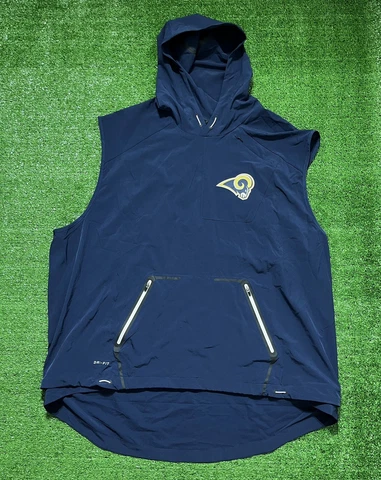 Los Angeles RAMS Football TEAM ISSUED Nike Dri-Fit SLEEVELESS HOODIE   Sz 4XL Cover