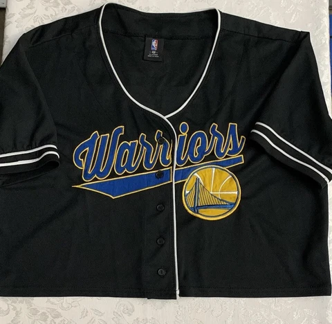 NBA Golden State Warriors Women’s Crop Top Button Up Jersey #46 Steph Curry XL Cover